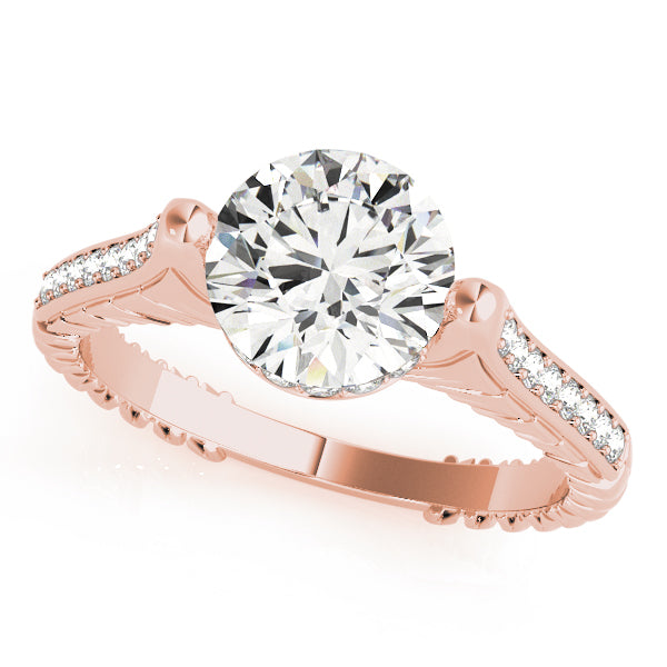 14K Rose Gold 1 CT Diamond Vintage Engagement Ring
