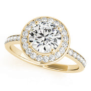 18K Yellow Gold 1 5/8 ct tw Halo Diamond Engagement Ring