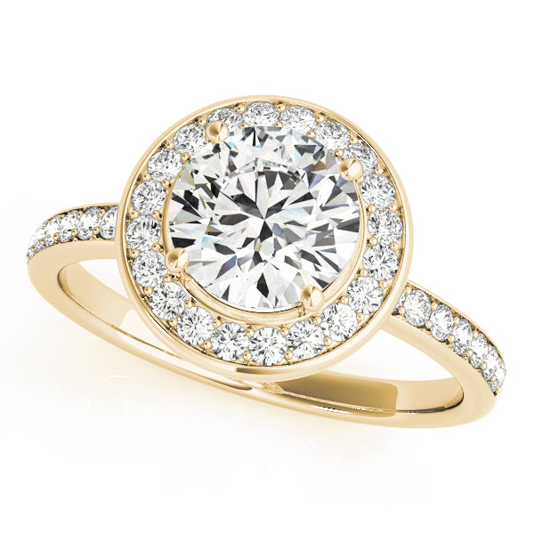 14K Yellow Gold 1 5/8 ct tw Halo Diamond Engagement Ring