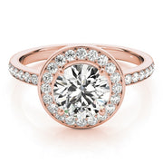 18K Rose Gold 1 5/8 ct tw Halo Diamond Engagement Ring