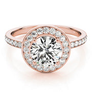 18K Rose Gold 1 5/8 ct tw Halo Diamond Engagement Ring