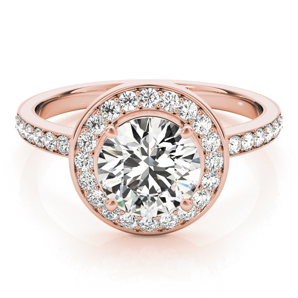 18K Rose Gold 1 5/8 ct tw Halo Diamond Engagement Ring