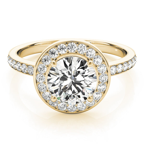18K Yellow Gold 1 5/8 ct tw Halo Diamond Engagement Ring