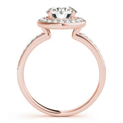 18K Rose Gold 1 5/8 ct tw Halo Diamond Engagement Ring