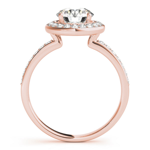 18K Rose Gold 1 5/8 ct tw Halo Diamond Engagement Ring