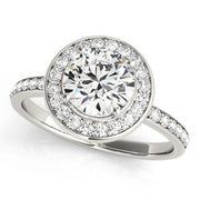 18K White Gold 1 5/8 ct tw Halo Diamond Engagement Ring