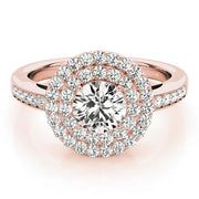 14K Rose Gold 1 1/2 ct tw Halo Diamond Engagement Ring