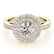 14K Yellow Gold 1 1/2 ct tw Halo Diamond Engagement Ring