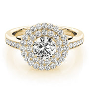 18K Yellow Gold 1 1/2 ct tw Halo Diamond Engagement Ring