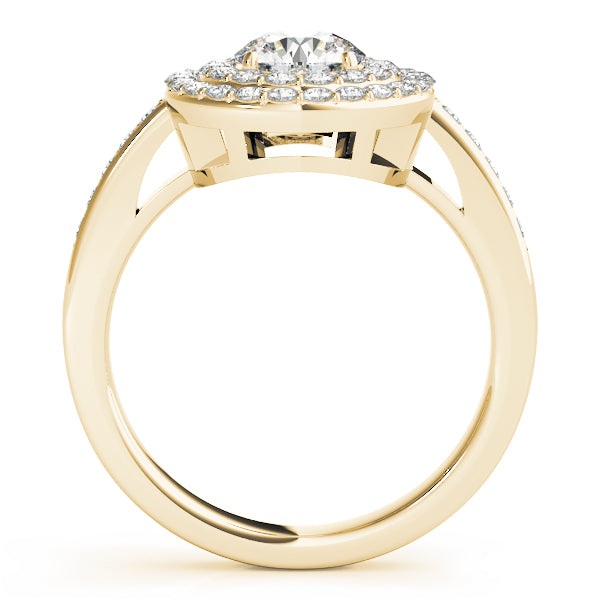 18K Yellow Gold 1 1/2 ct tw Halo Diamond Engagement Ring