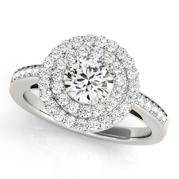 Platinum 1 1/2 ct tw Halo Diamond Engagement Ring