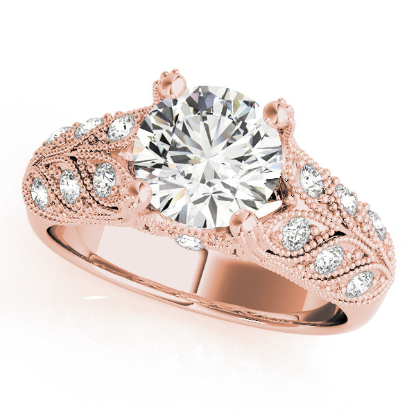 14K Rose Gold 1 3/4 ct tw Vintage Diamond Engagement Ring