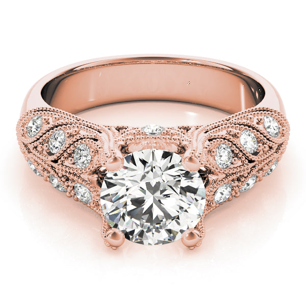 14K Rose Gold 1 3/4 ct tw Vintage Diamond Engagement Ring