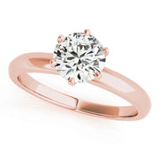 14K Rose Gold 1ct Round Diamond Solitaire Ring