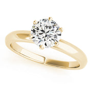 14K Yellow Gold 1ct Round Diamond Engagement Ring