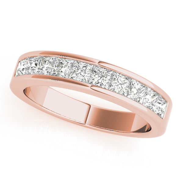 14K Rose Gold Square Diamond Wedding Ring