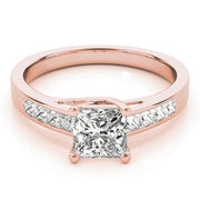 14K Rose Gold 1 ct tw Trellis Diamond Engagement Ring