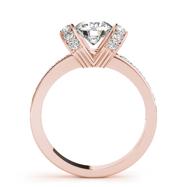 14K Rose Gold 1 1/2 ct tw Single Row Diamond Engagement Ring