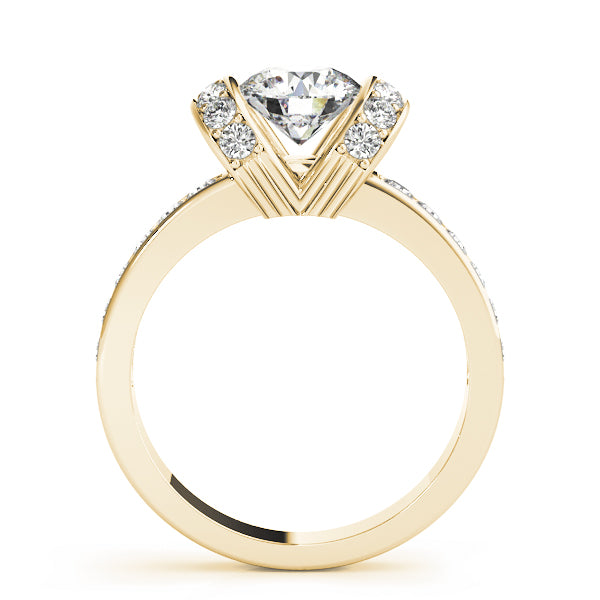 18K Yellow Gold 1 1/2 ct tw Single Row Diamond Engagement Ring