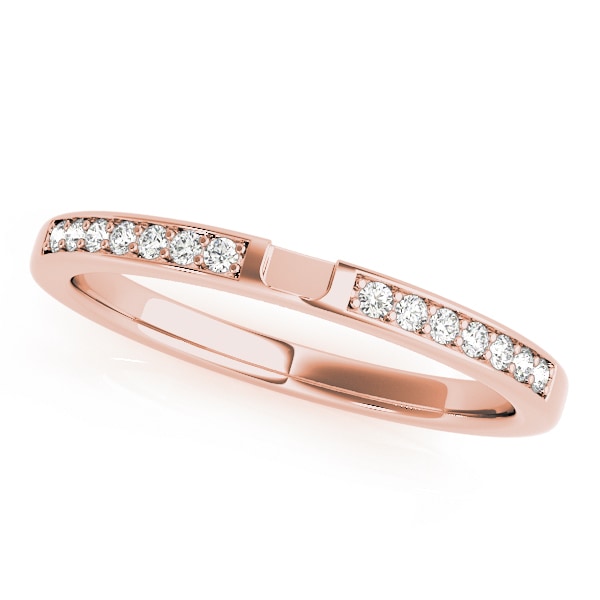 14K Rose Gold 1/10 ct tw Diamond Wedding Ring