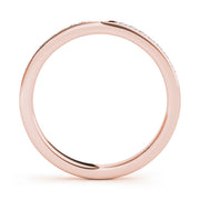 18K Rose Gold 1/8 ct Diamond Wedding Band