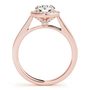 18K Rose Gold 1 ct tw Halo Diamond Engagement Ring