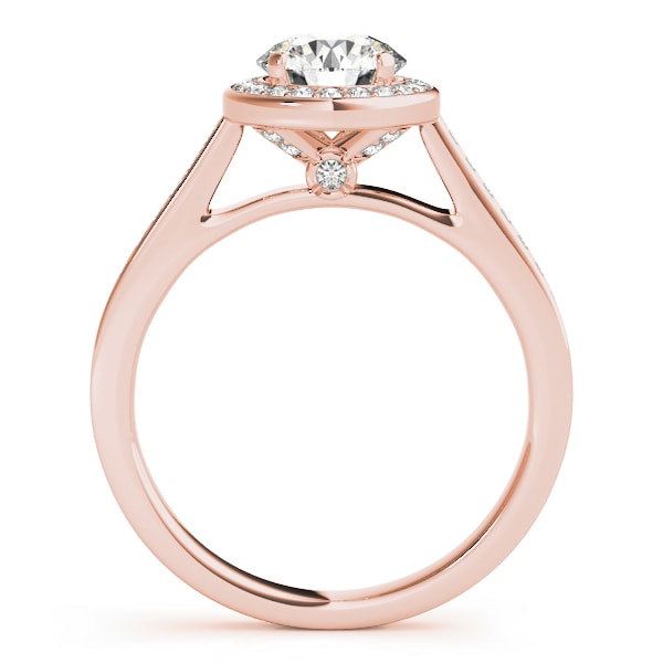 18K Rose Gold 1 ct tw Halo Diamond Engagement Ring