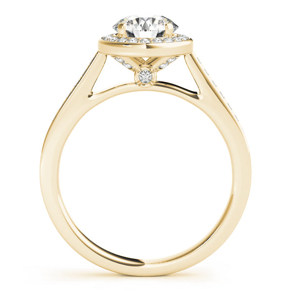 14K Yellow Gold 1 1/4 ct tw Halo Diamond Engagement Ring