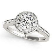 Platinum 1 ct tw Halo Diamond Engagement Ring