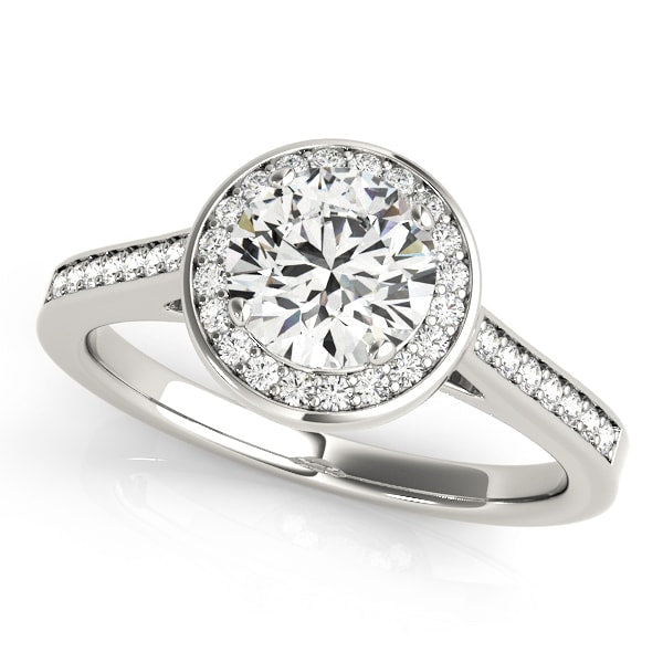 Platinum 1 ct tw Halo Diamond Engagement Ring