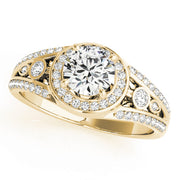 14K Yellow Gold 1 ct tw Halo Diamond Engagement Ring