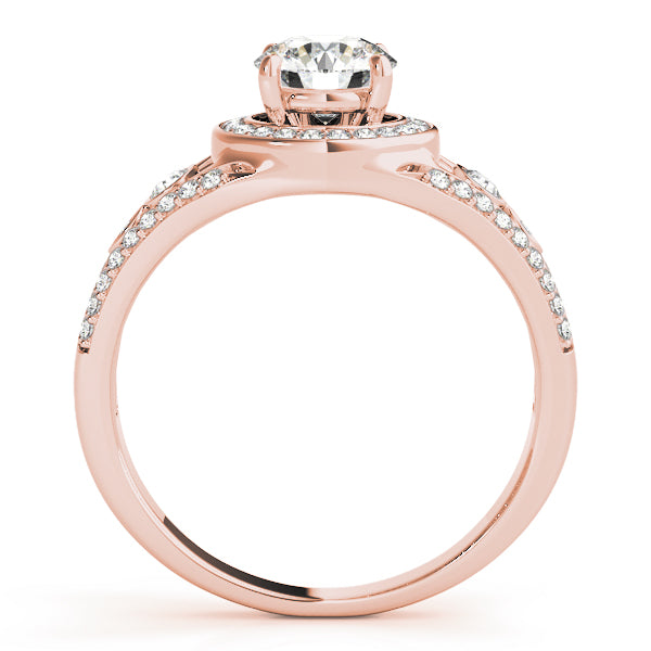 18K Rose Gold 1 ct tw Halo Diamond Engagement Ring