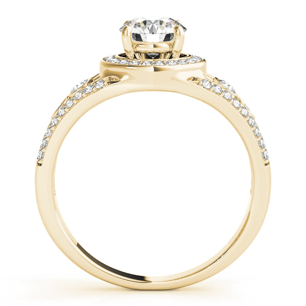 18K Yellow Gold 1 ct tw Halo Diamond Engagement Ring