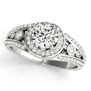 Brilliant Round Diamond Halo Engagement Ring