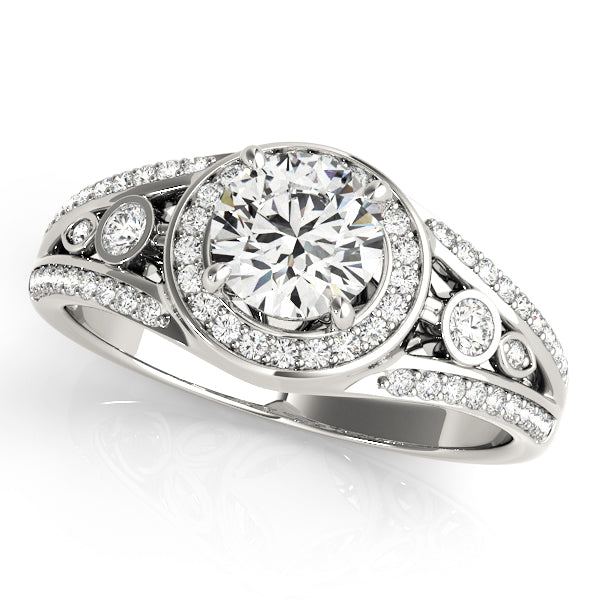 Brilliant Round Diamond Halo Engagement Ring