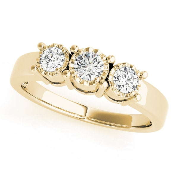 14K Yellow Gold 1/3 ct tw Three Stone Diamond Engagement Ring