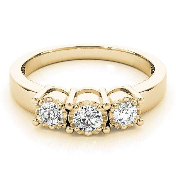 18K Yellow Gold 1/3 ct tw Three Stone Diamond Engagement Ring