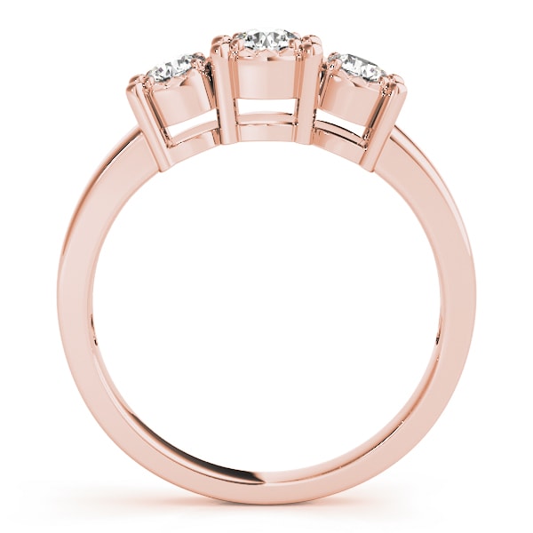 14K Rose Gold 1/3 ct tw Three Stone Diamond Engagement Ring