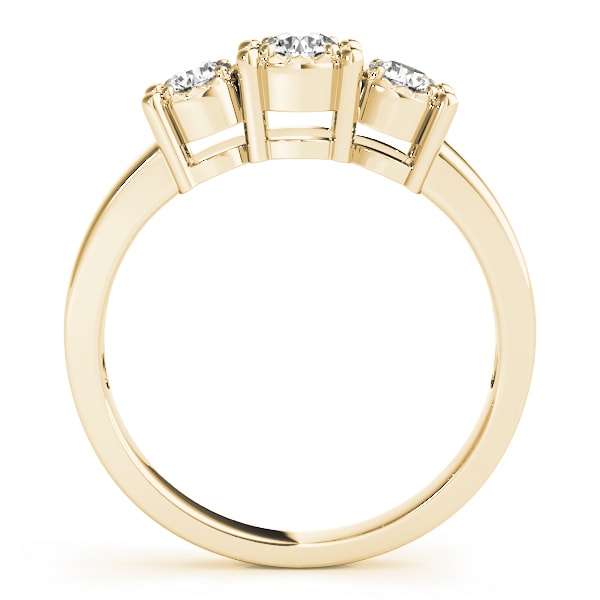 14K Yellow Gold 1/3 ct tw Three Stone Diamond Engagement Ring