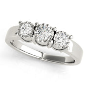 Round Diamond Three Stone Engagement Ring