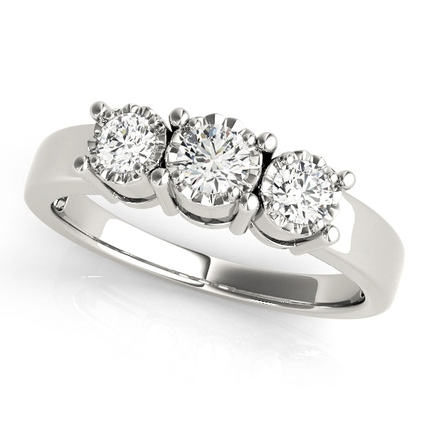 Platinum 1/3 ct tw Three Stone Diamond Engagement Ring
