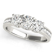 Round Diamond Three Stone Engagement Ring