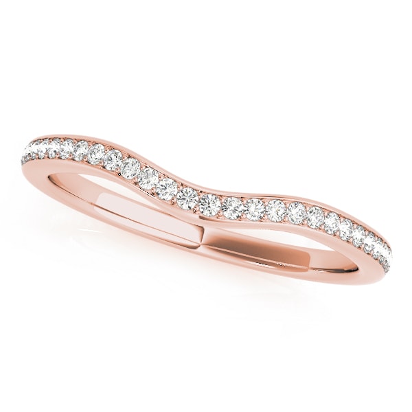 18K Rose Gold 1/4 ct tw Diamond Wedding Ring