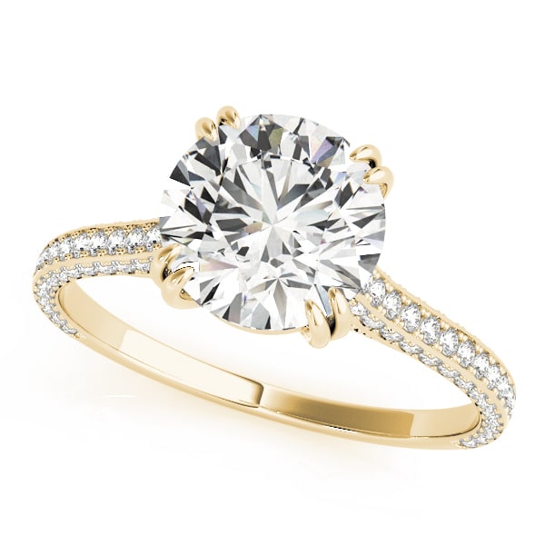 14K Yellow Gold 1 1/2 ct tw Single Row Diamond Engagement Ring