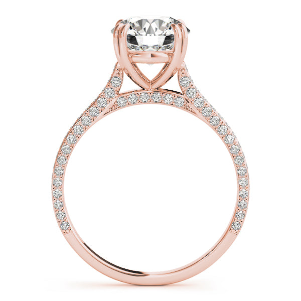 18K Rose Gold 1 1/2 ct tw Single Row Diamond Engagement Ring