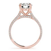 14K Rose Gold 1 1/2 ct tw Single Row Diamond Engagement Ring