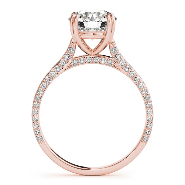 14K Rose Gold 1 1/2 ct tw Single Row Diamond Engagement Ring