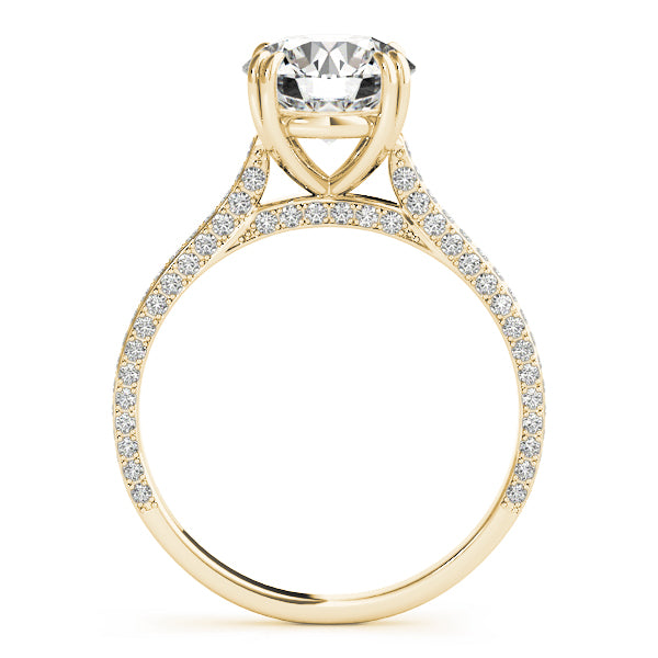 18K Yellow Gold 1 1/2 ct tw Single Row Diamond Engagement Ring