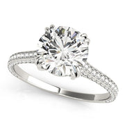 14K White Gold 1 1/2 ct tw Single Row Diamond Engagement Ring