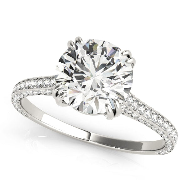 14K White Gold 1 1/2 ct tw Single Row Diamond Engagement Ring